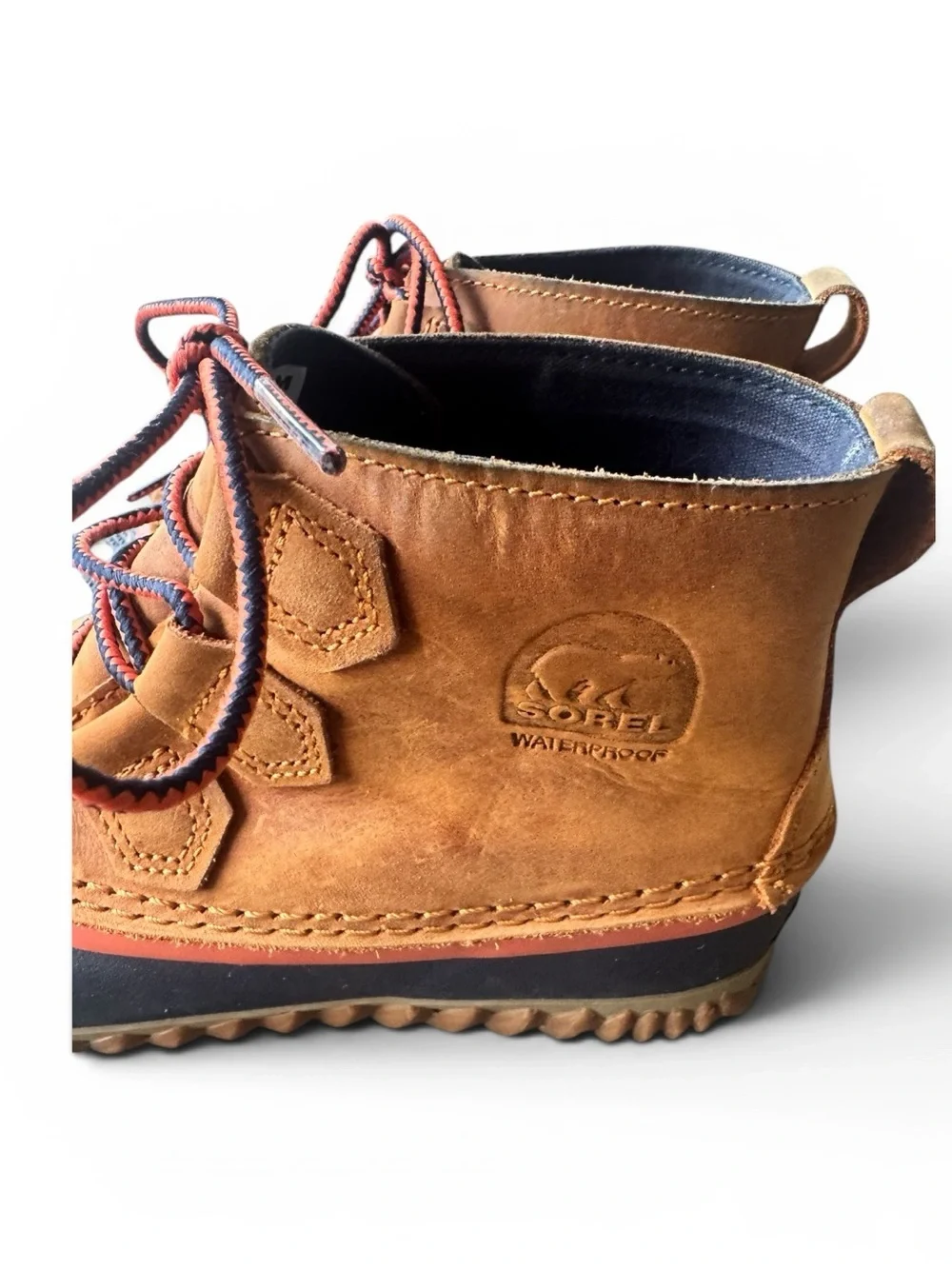 Sorel Brown Suede + Navy Rubber Waterproof Duck Boots, Size 7, Lake Boots